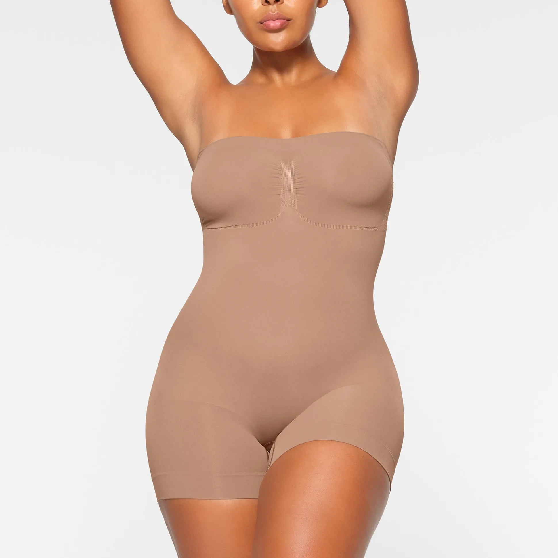 SEAMLESS SCULPT STRAPLESS SHORTIE BODYSUIT | SIENNA
