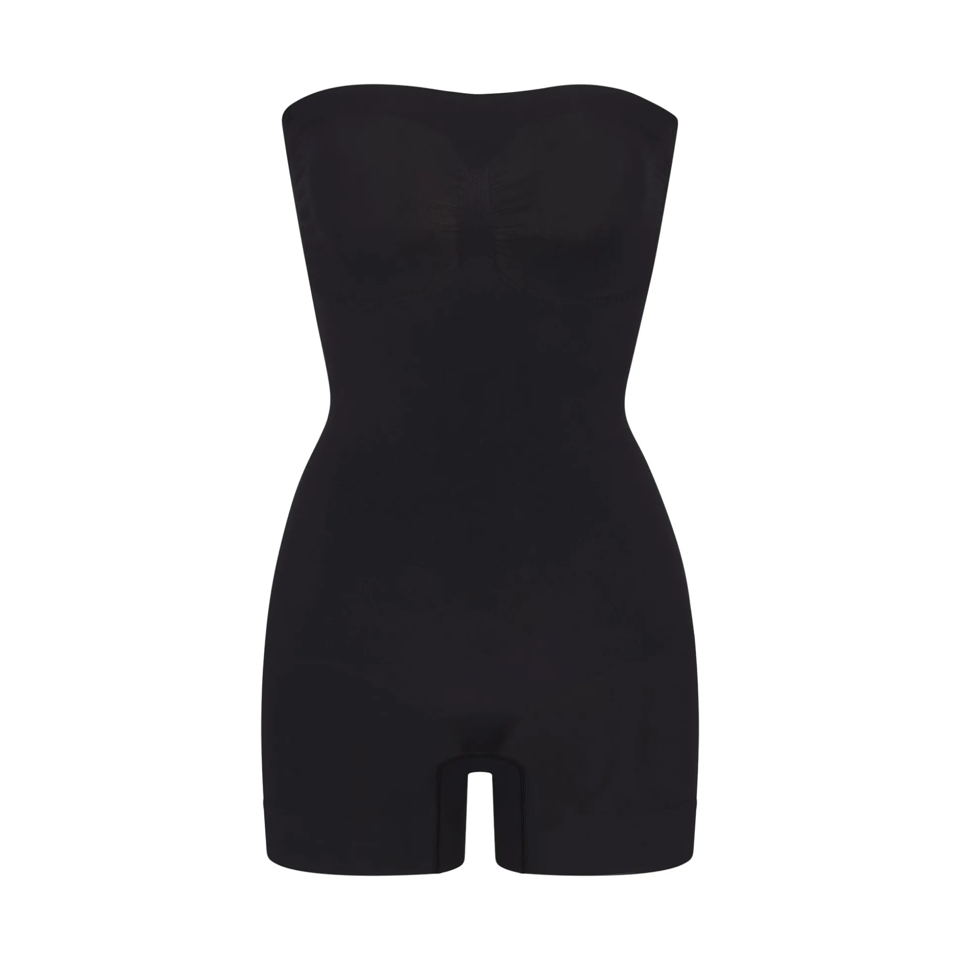 SEAMLESS SCULPT STRAPLESS SHORTIE BODYSUIT | ONYX
