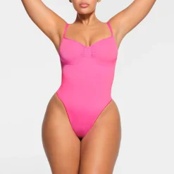 SEAMLESS SCULPT THONG BODYSUIT | SUGAR PINK