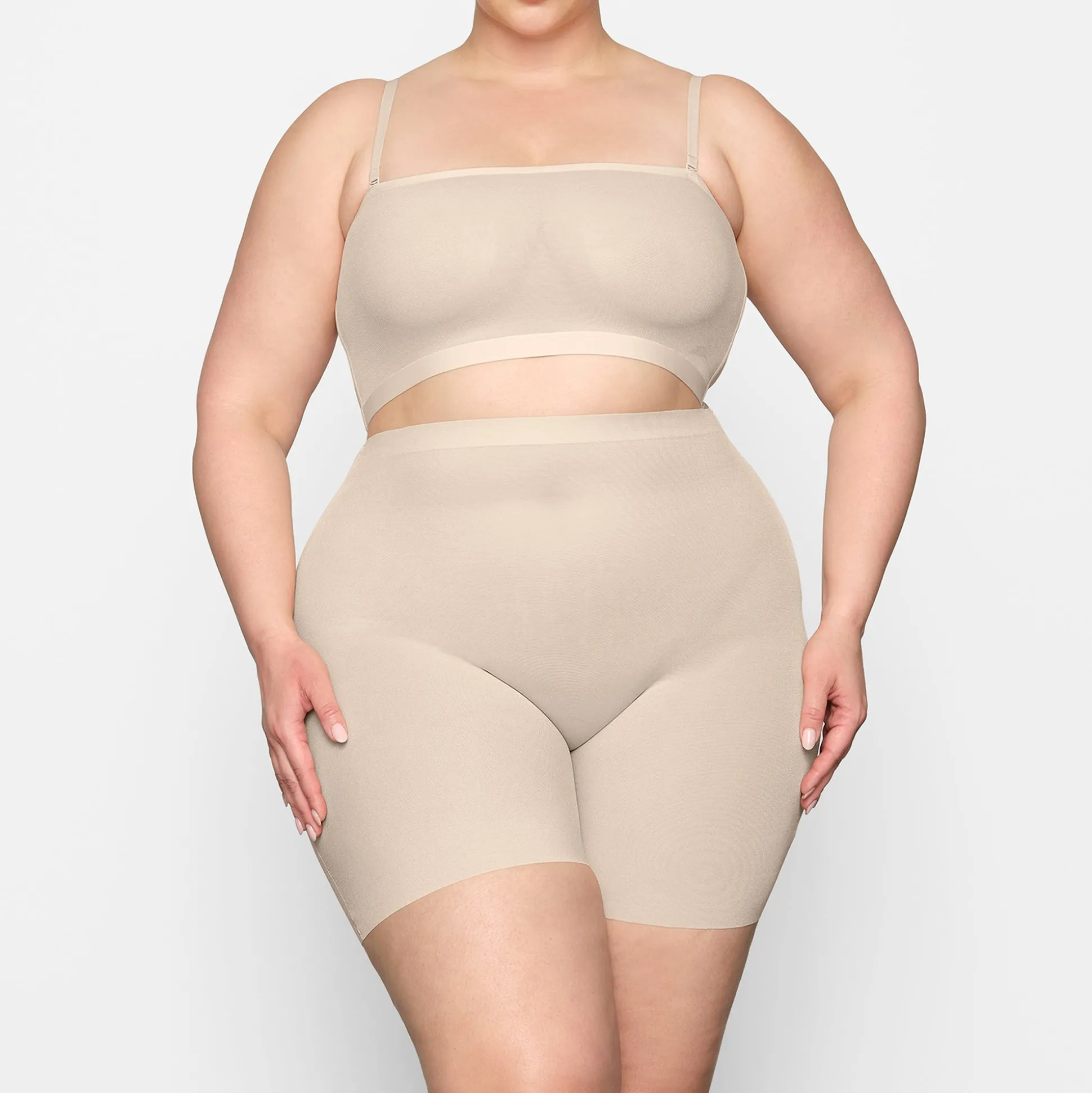 SHEER SCULPT LOW BACK SHORT | SAND