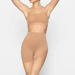 SHEER SCULPT LOW BACK SHORT | OCHRE