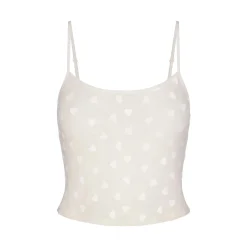 SHEER VELVET CROPPED CAMI | MARBLE