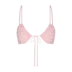SHEER VELVET TIE FRONT BRALETTE | BABY PINK