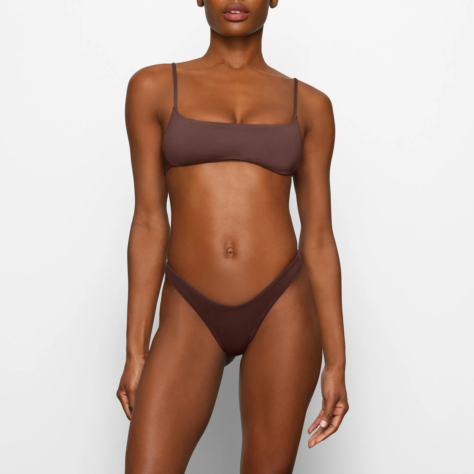 SIGNATURE SWIM MICRO SCOOP BIKINI TOP | COCOA