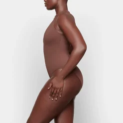 SIGNATURE SWIM ZIP FRONT SLEEVELESS ONE PIECE | COCOA