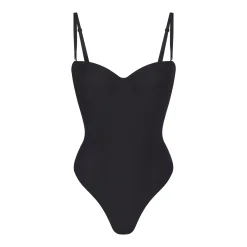 SKIMS BODY UNDERWIRE THONG BODYSUIT | ONYX