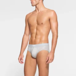 SKIMS COTTON MENS BRIEF | LIGHT HEATHER GREY