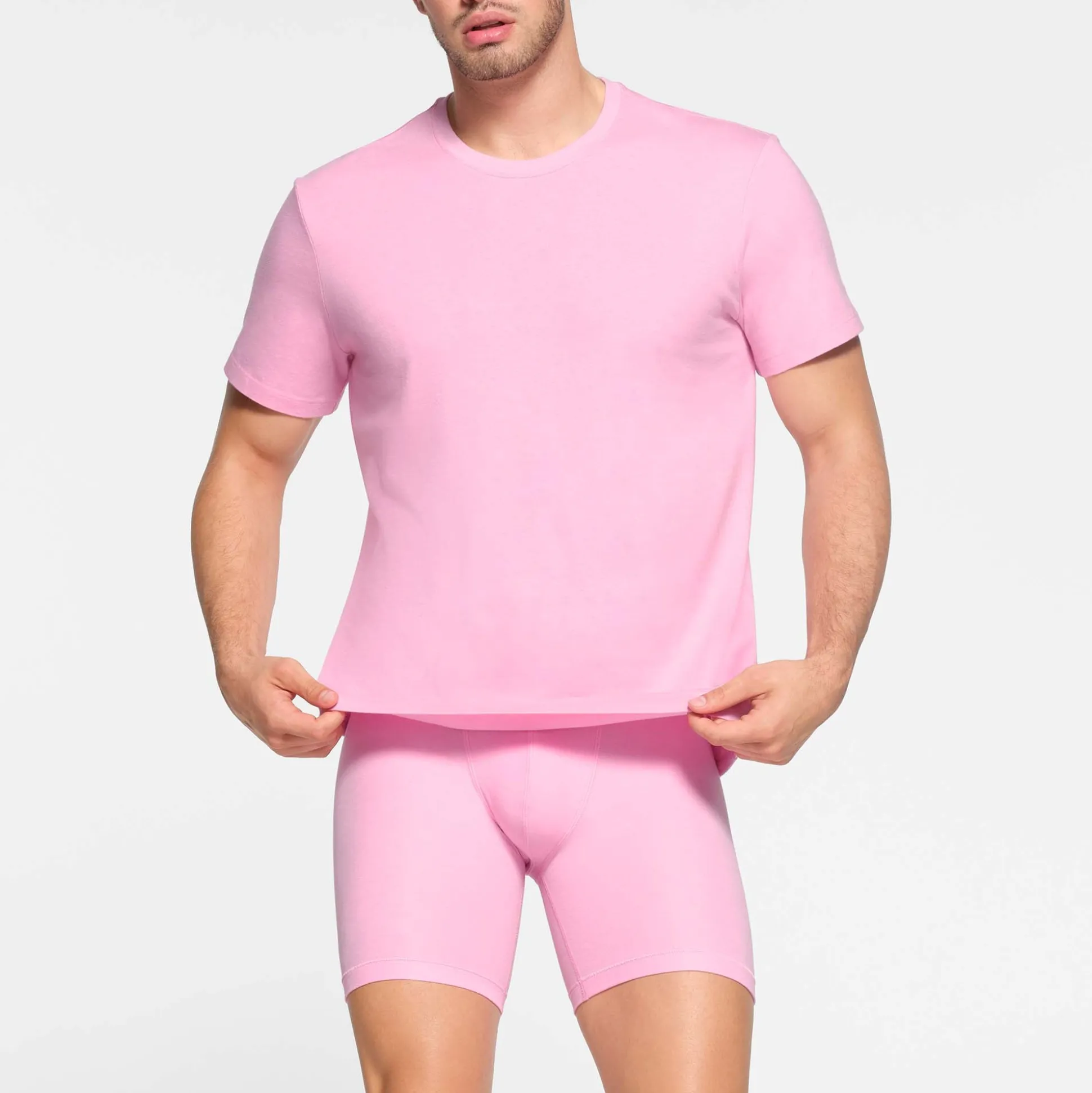 SKIMS COTTON MENS CLASSIC T-SHIRT | BUBBLE GUM