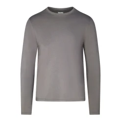 SKIMS COTTON MENS LONG SLEEVE T-SHIRT | WASHED GUNMETAL