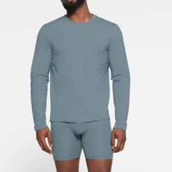 SKIMS COTTON MENS LONG SLEEVE T-SHIRT | KYANITE