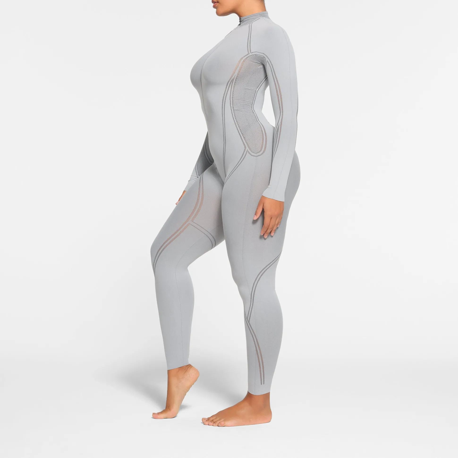 SKIMS FIRST LAYERS ZIP FRONT CATSUIT | MIRROR