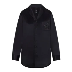 SKIMS HOTEL SHINE BUTTON UP SLEEP DRESS | ASH