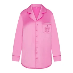SKIMS HOTEL SHINE BUTTON UP SLEEP DRESS | NEON ORCHID