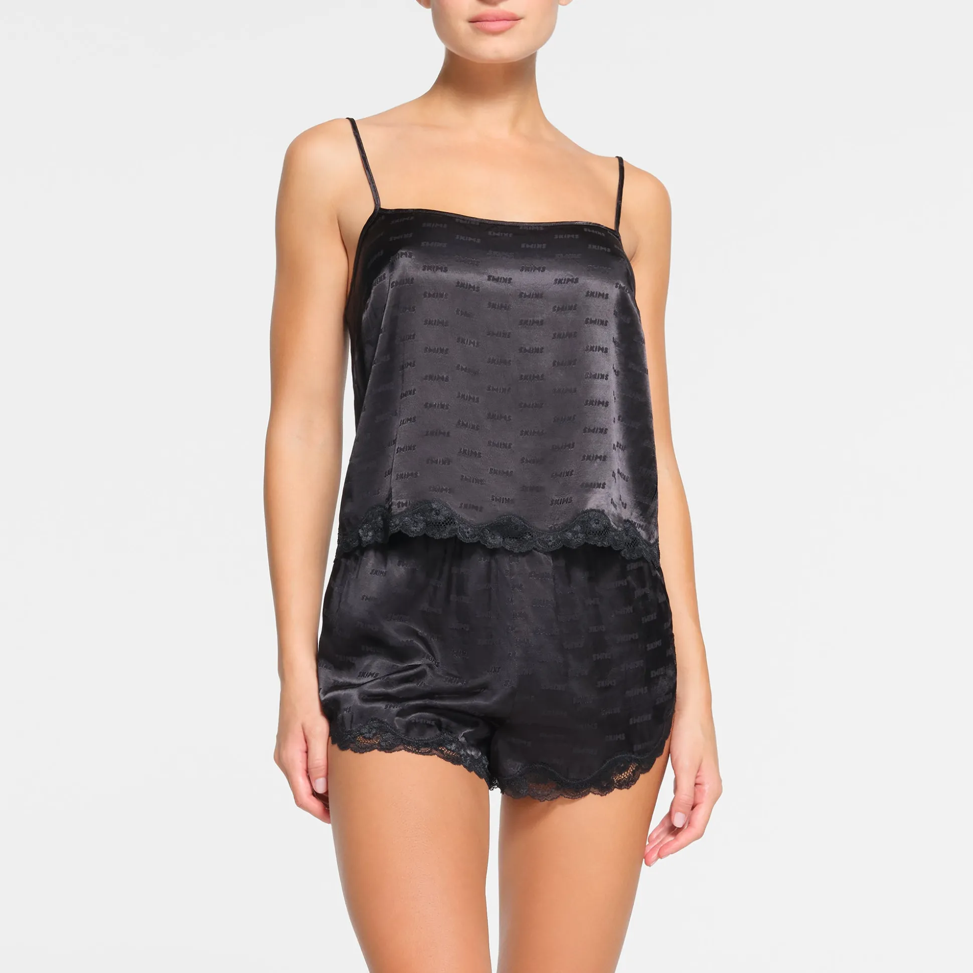 SKIMS JACQUARD LACE CAMI | ONYX