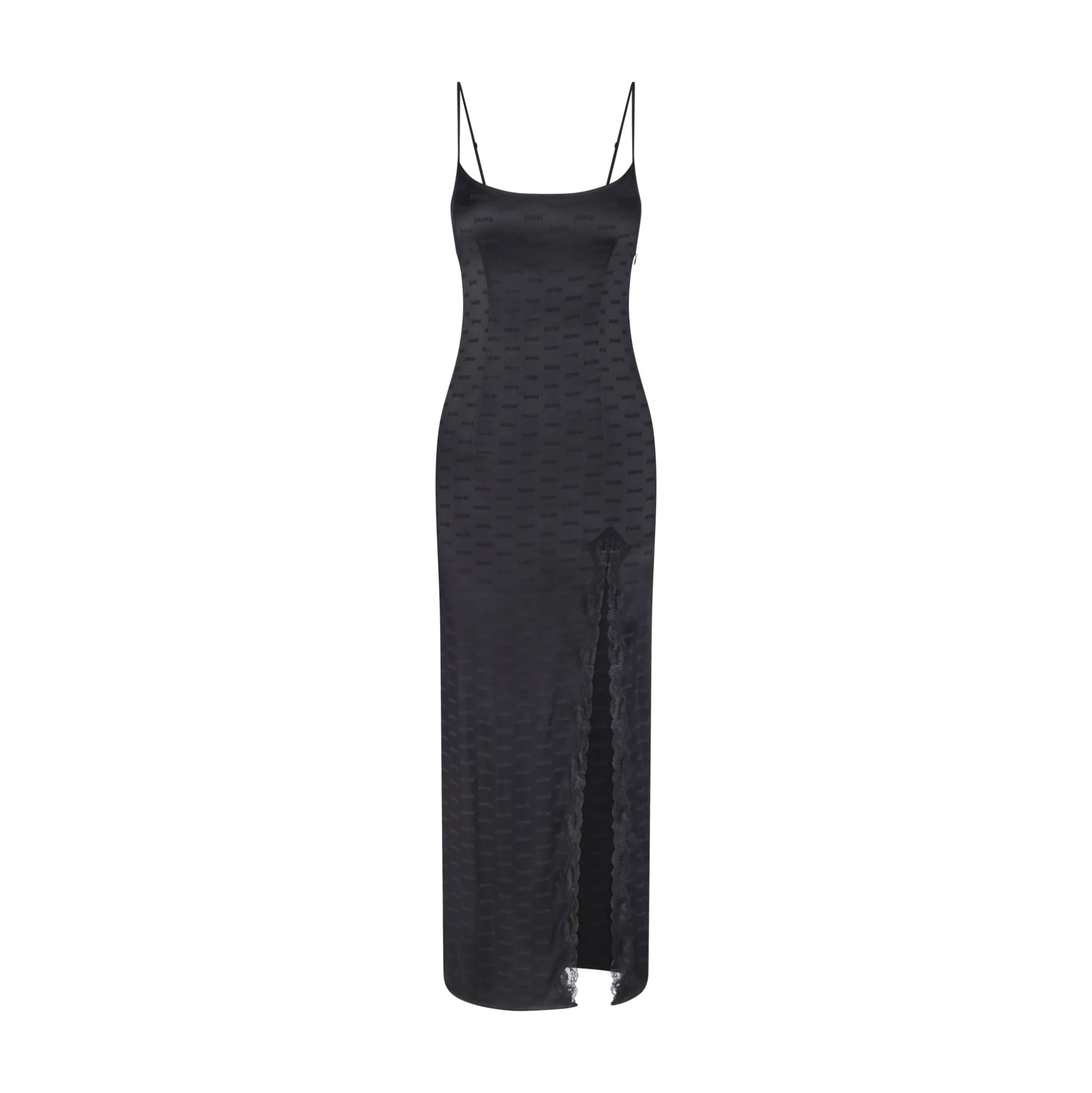 SKIMS JACQUARD LACE LONG DRESS | ONYX