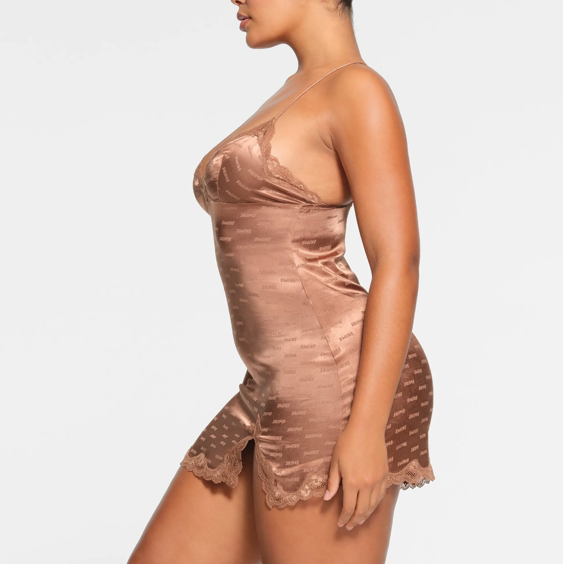 SKIMS JACQUARD LACE SLIP DRESS | JASPER
