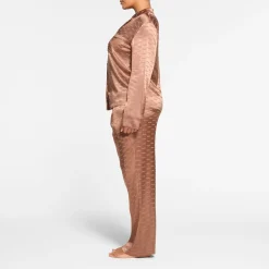 SKIMS JACQUARD LONG SLEEVE BUTTON UP SLEEP SET | JASPER