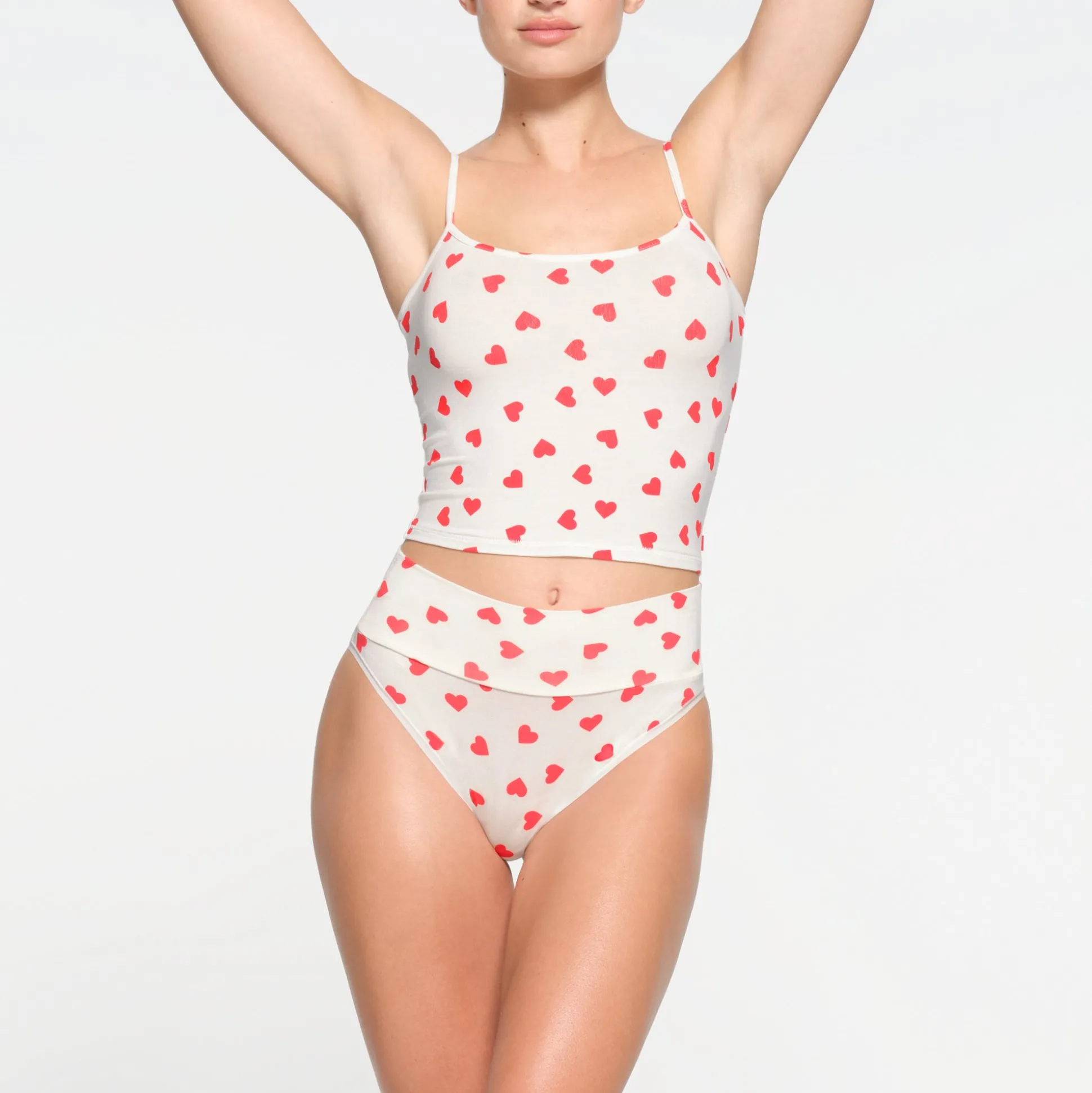 SKIMS SLEEP BRIEF | RUBY AND MARBLE HEART