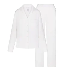 SKIMS SLEEP LONG SLEEVE BUTTON UP SET | SNOW