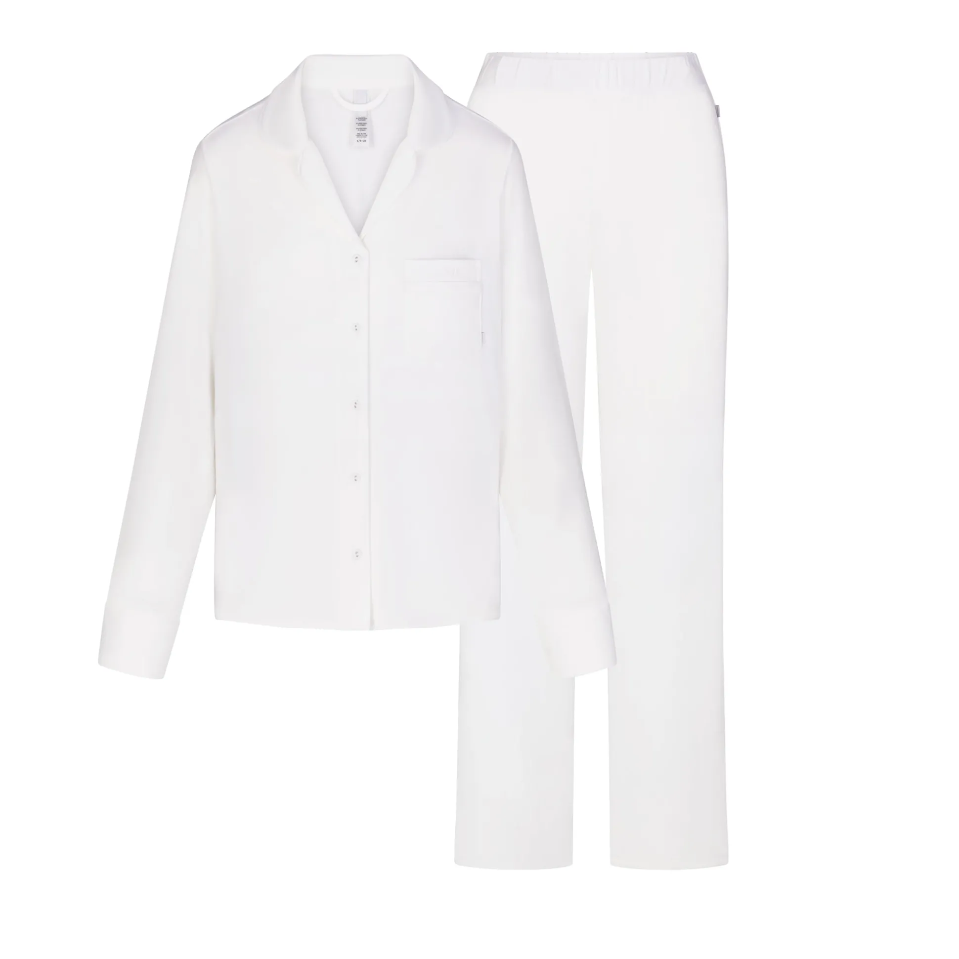 SKIMS SLEEP LONG SLEEVE BUTTON UP SET | SNOW
