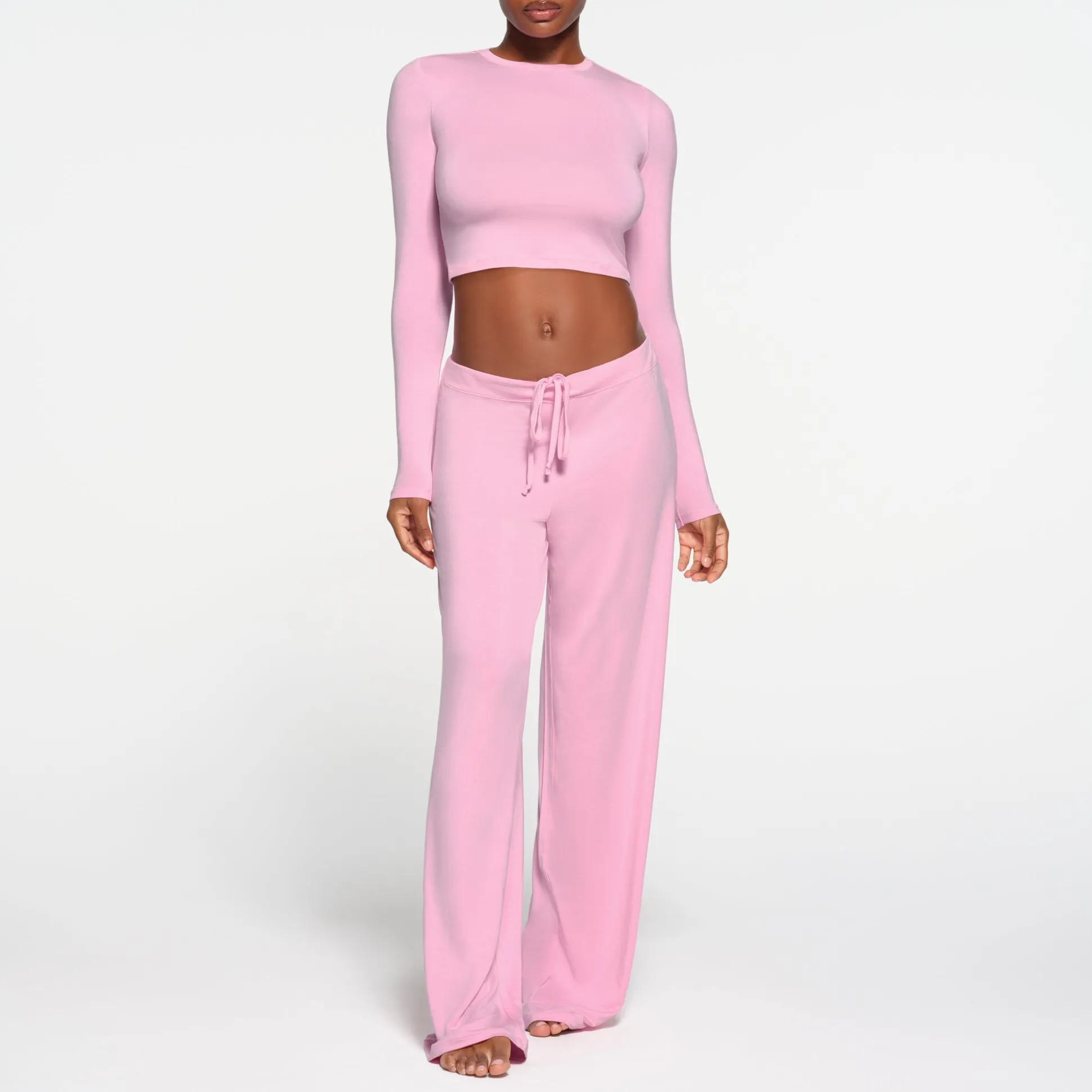 SKIMS SLEEP SUPER CROPPED LONG SLEEVE | BUBBLE GUM