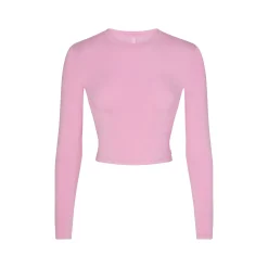SKIMS SLEEP SUPER CROPPED LONG SLEEVE | BUBBLE GUM
