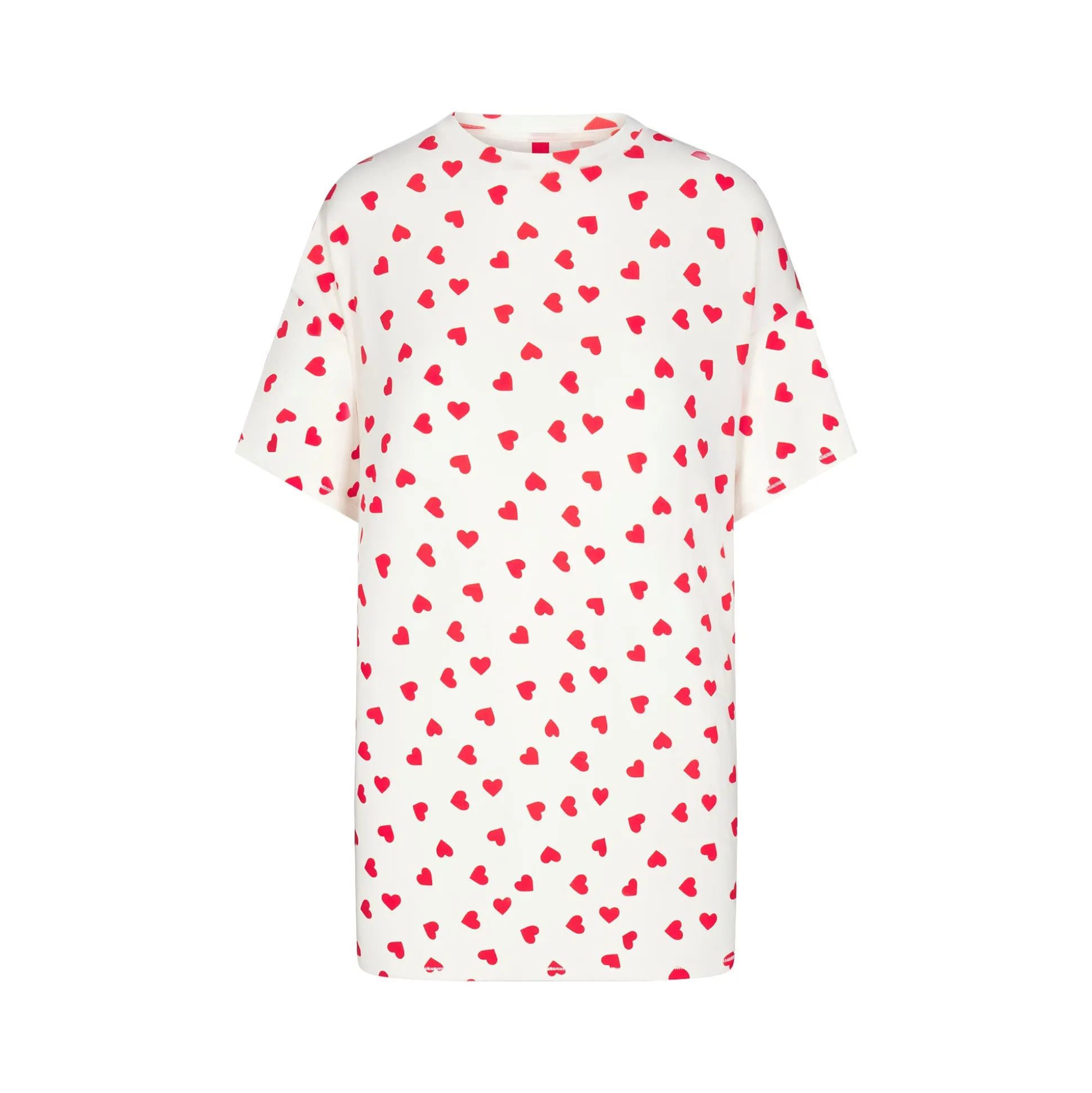 SKIMS SLEEP T-SHIRT MINI DRESS | RUBY AND MARBLE HEART