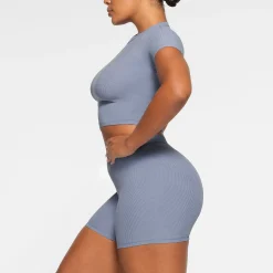 SOFT LOUNGE CROPPED T-SHIRT | SLATE