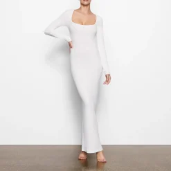 SOFT LOUNGE LONG SLEEVE DRESS | MARBLE