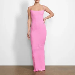 SOFT LOUNGE LONG SLIP DRESS | BUBBLE GUM
