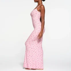 SOFT LOUNGE LONG SLIP DRESS | CHERRY BLOSSOM PRINT