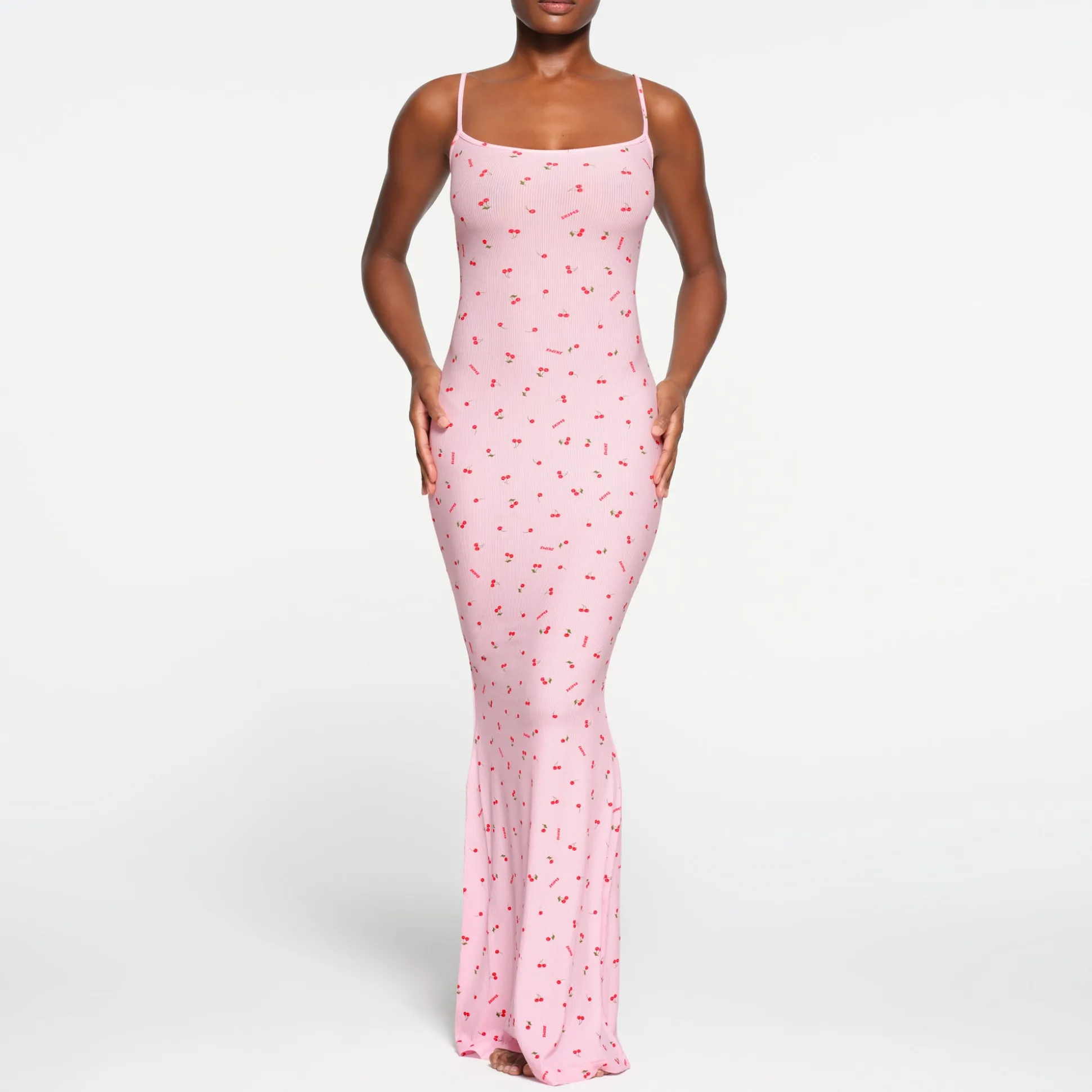 SOFT LOUNGE LONG SLIP DRESS | CHERRY BLOSSOM PRINT