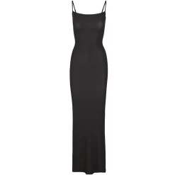 SOFT LOUNGE LONG SLIP DRESS | ONYX