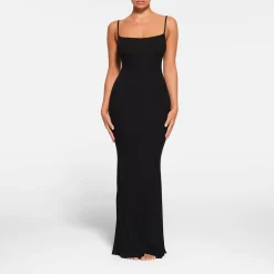 SOFT LOUNGE PETITE LONG SLIP DRESS | ONYX
