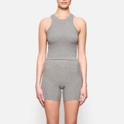 SOFT LOUNGE RACER TANK | HEATHER GREY