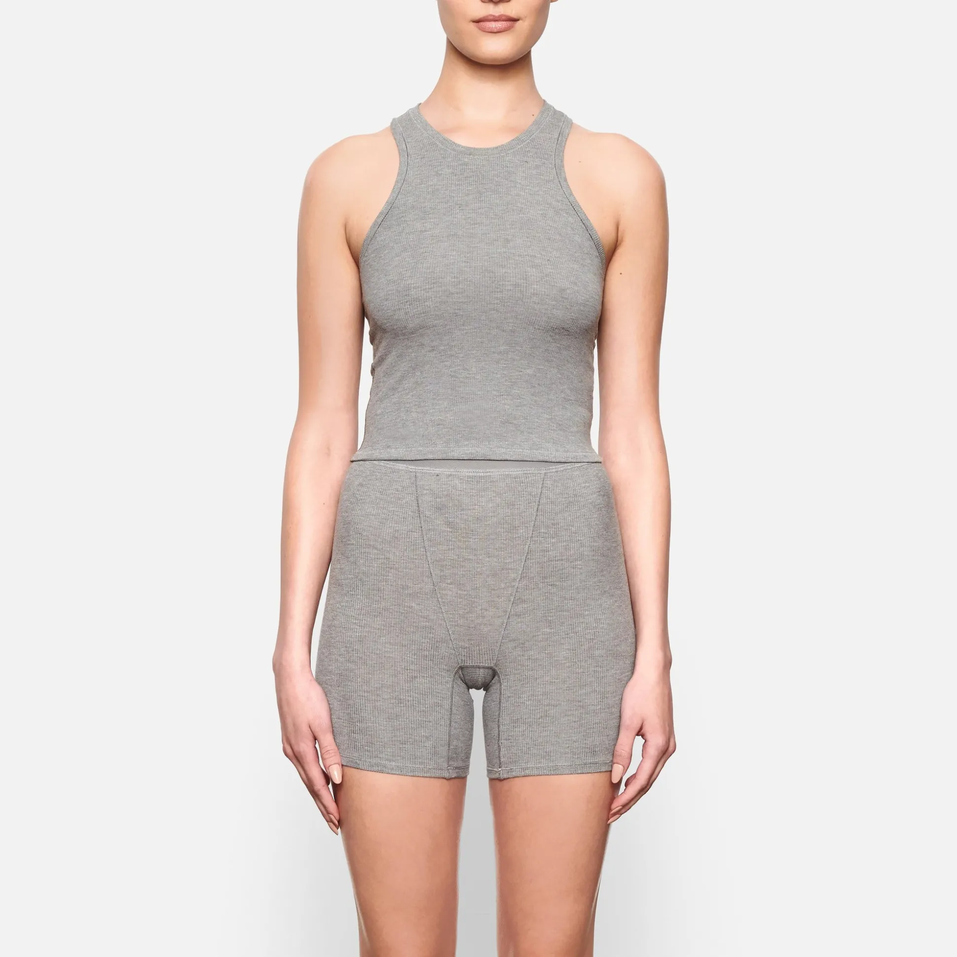 SOFT LOUNGE RACER TANK | HEATHER GREY