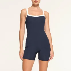 SOFT LOUNGE RINGER SCOOP ONESIE | NAVY