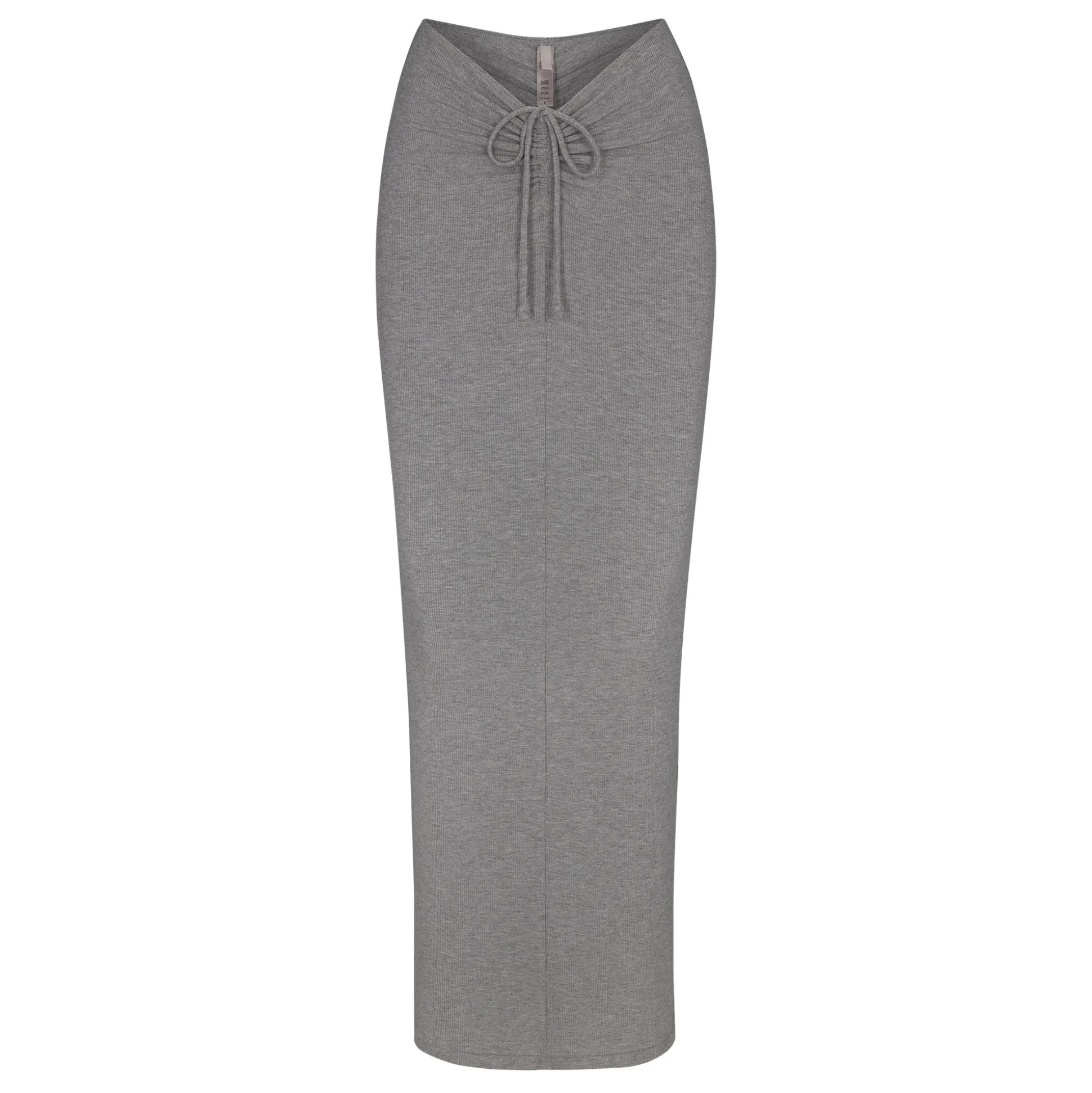 SOFT LOUNGE RUCHED LONG SKIRT | HEATHER GREY