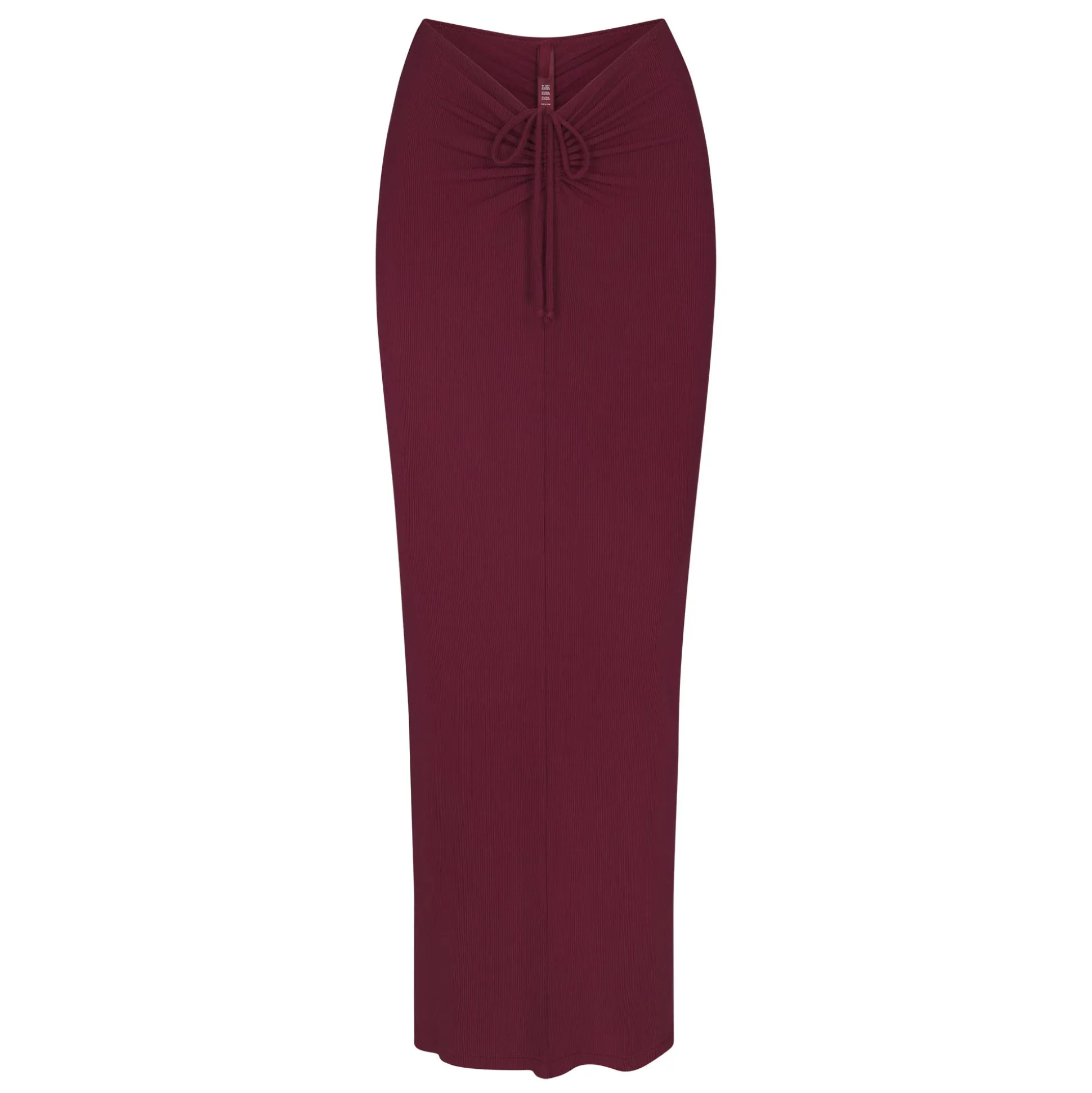 SOFT LOUNGE RUCHED LONG SKIRT | WINE