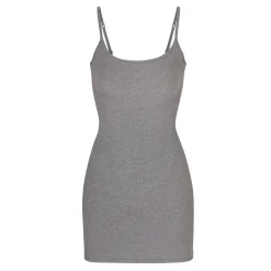 SOFT LOUNGE SLIP DRESS | HEATHER GREY