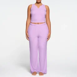 SOFT LOUNGE SPLIT NECK TANK | SUGAR PLUM