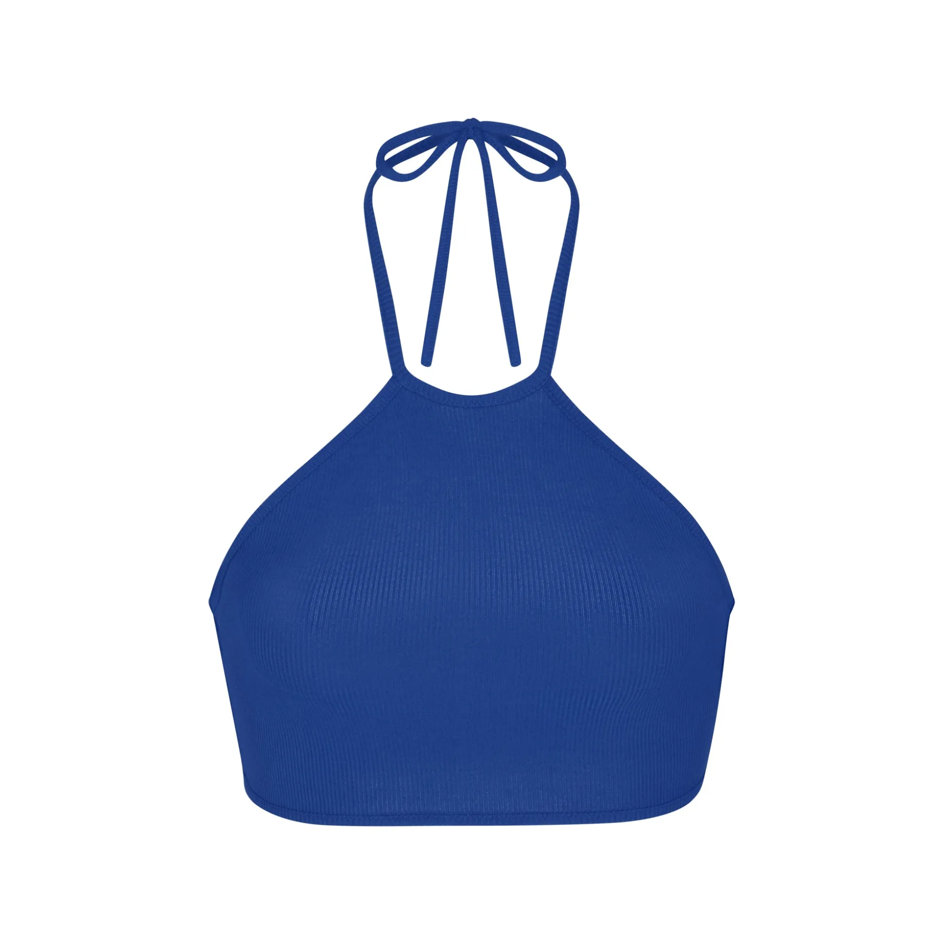 SOFT LOUNGE SUPER CROPPED HALTER TOP | COBALT