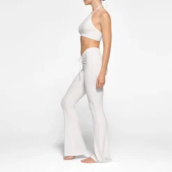 SOFT LOUNGE SUPER CROPPED HALTER TOP | MARBLE