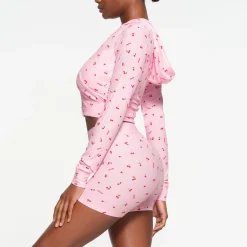 SOFT LOUNGE ZIP UP HOODIE | CHERRY BLOSSOM PRINT
