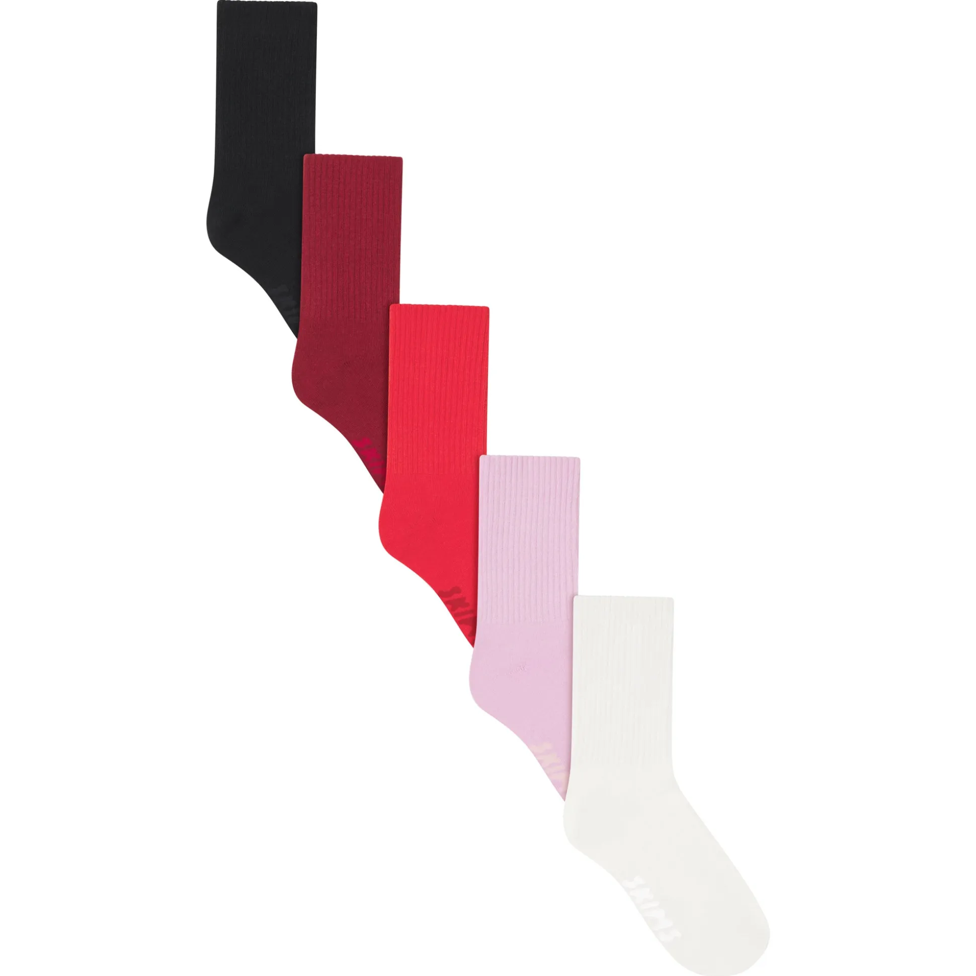 SPORT CREW SOCK 5-PACK | RED BRICK MULTI