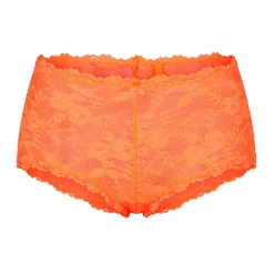 STRETCH LACE BOY SHORT | NEON ORANGE