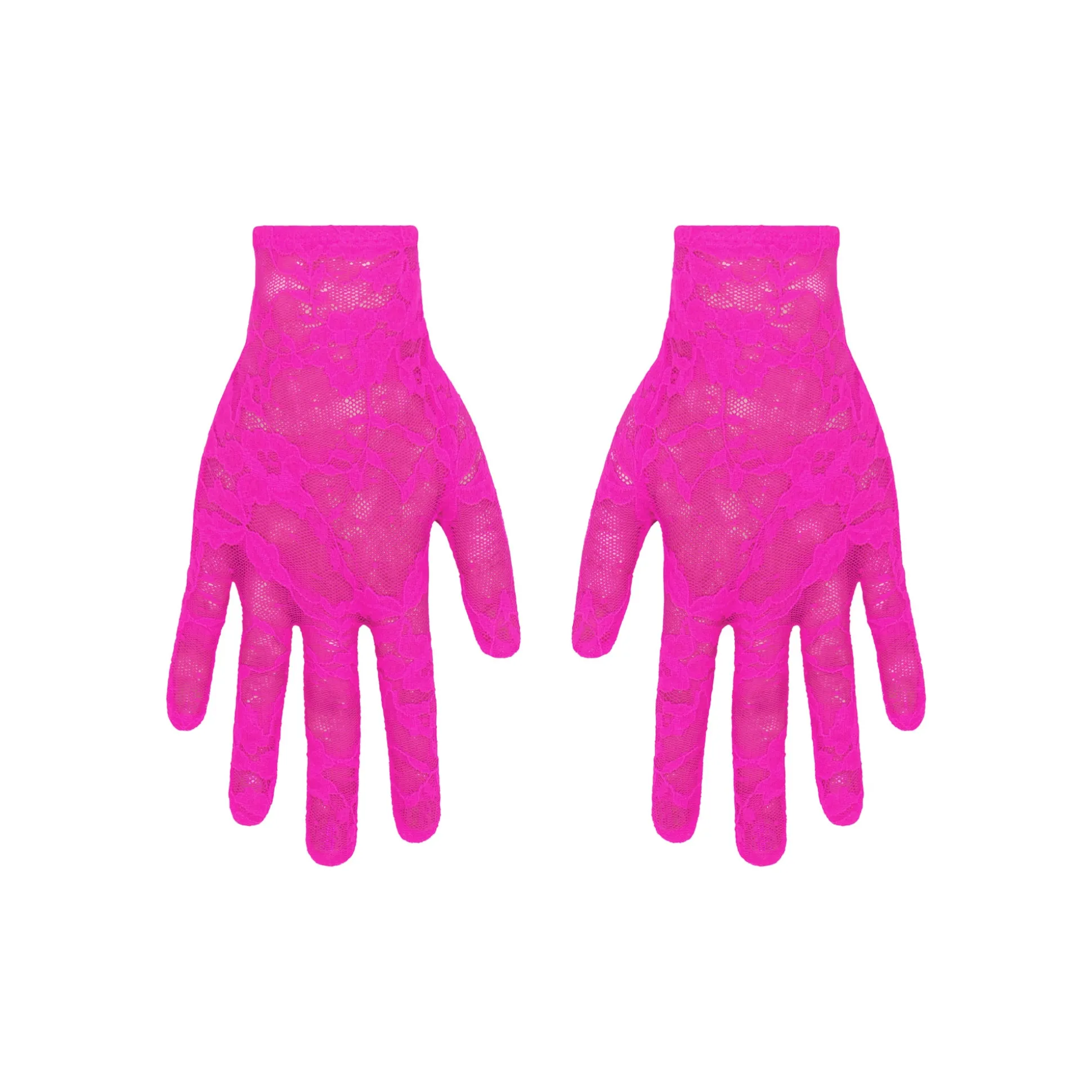 STRETCH LACE GLOVES | NEON PINK