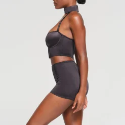 STRETCH SATIN HOT SHORT | ONYX