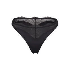 STRETCH SATIN LACE BIKINI | ONYX