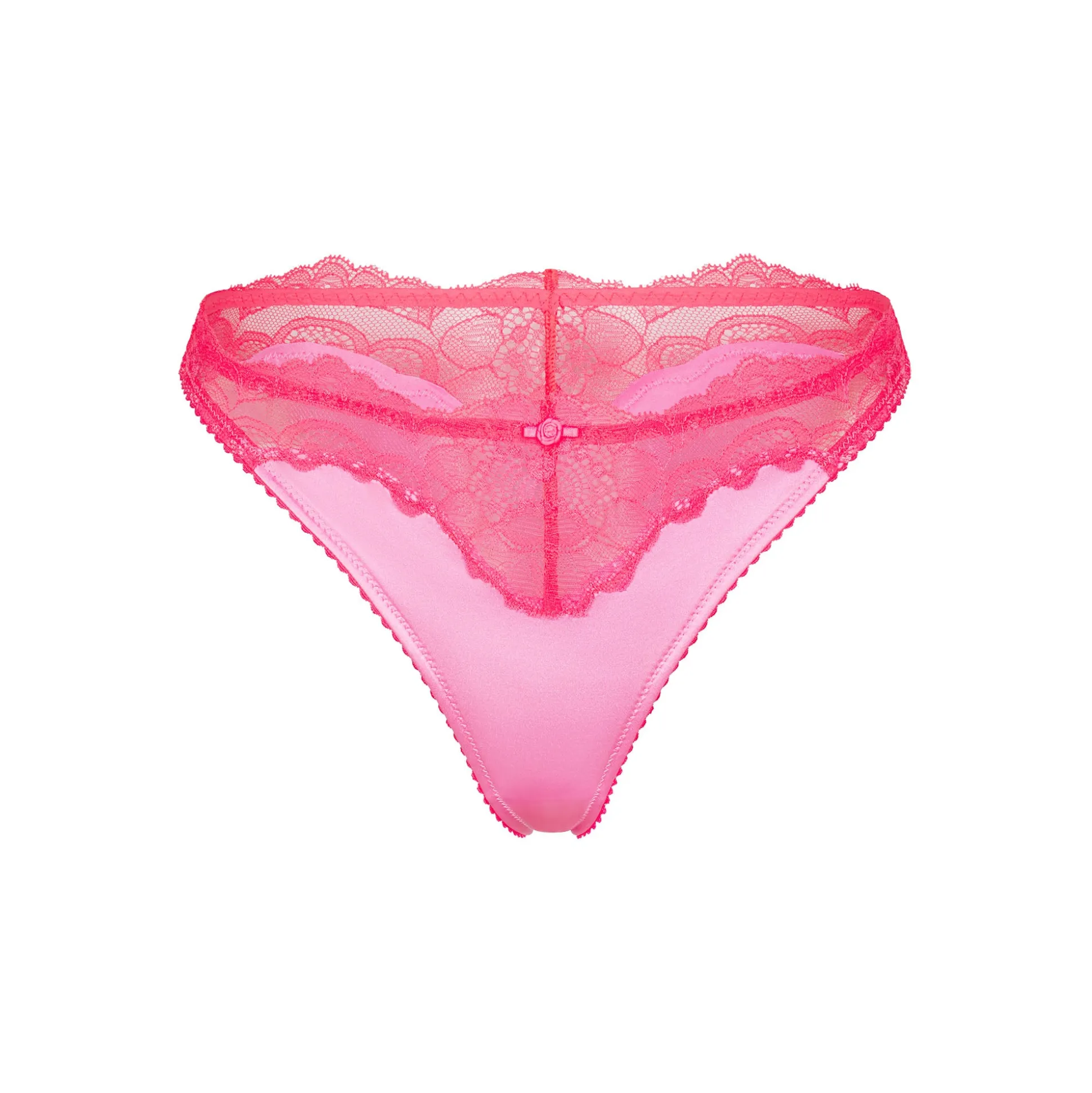 STRETCH SATIN LACE BIKINI | NEON ORCHID